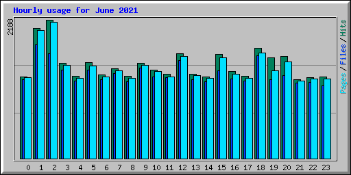Hourly usage for June 2021